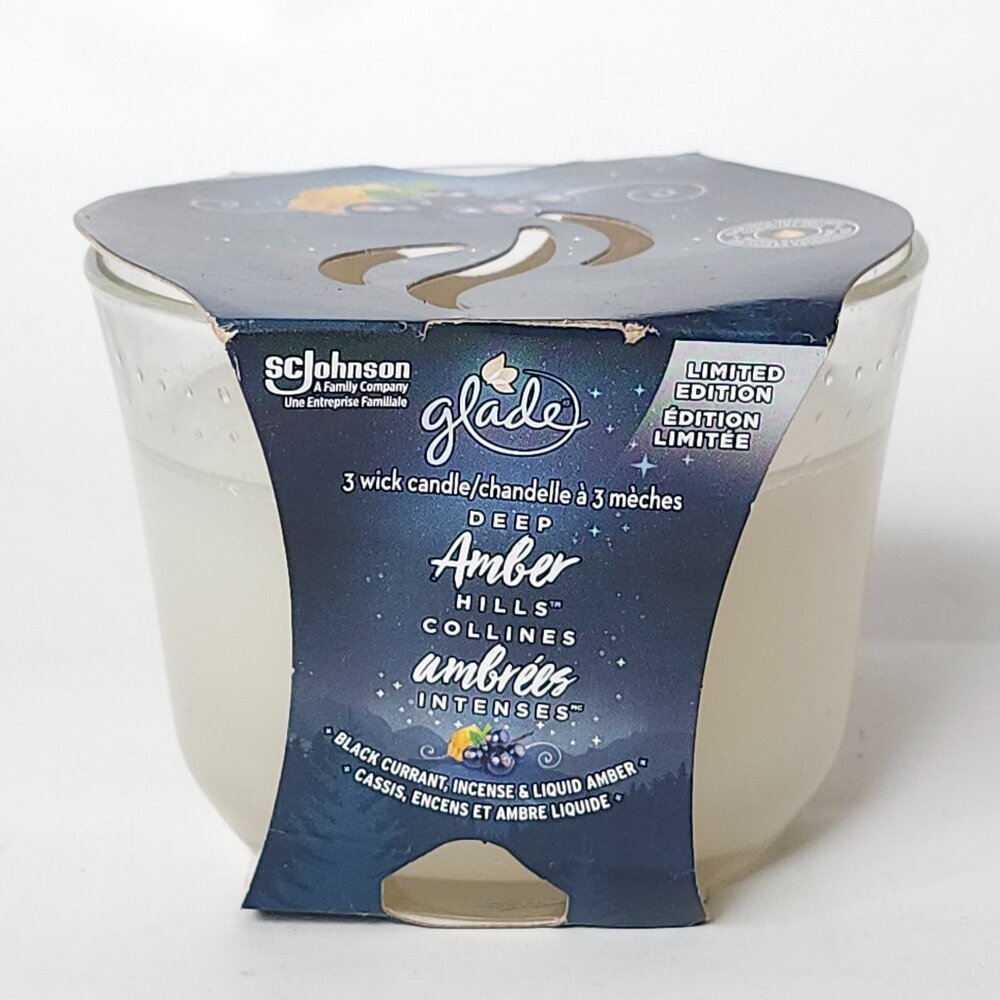LIMITED EDITION GLADE 3 Wick Candle Deep Amber Hills BNIP